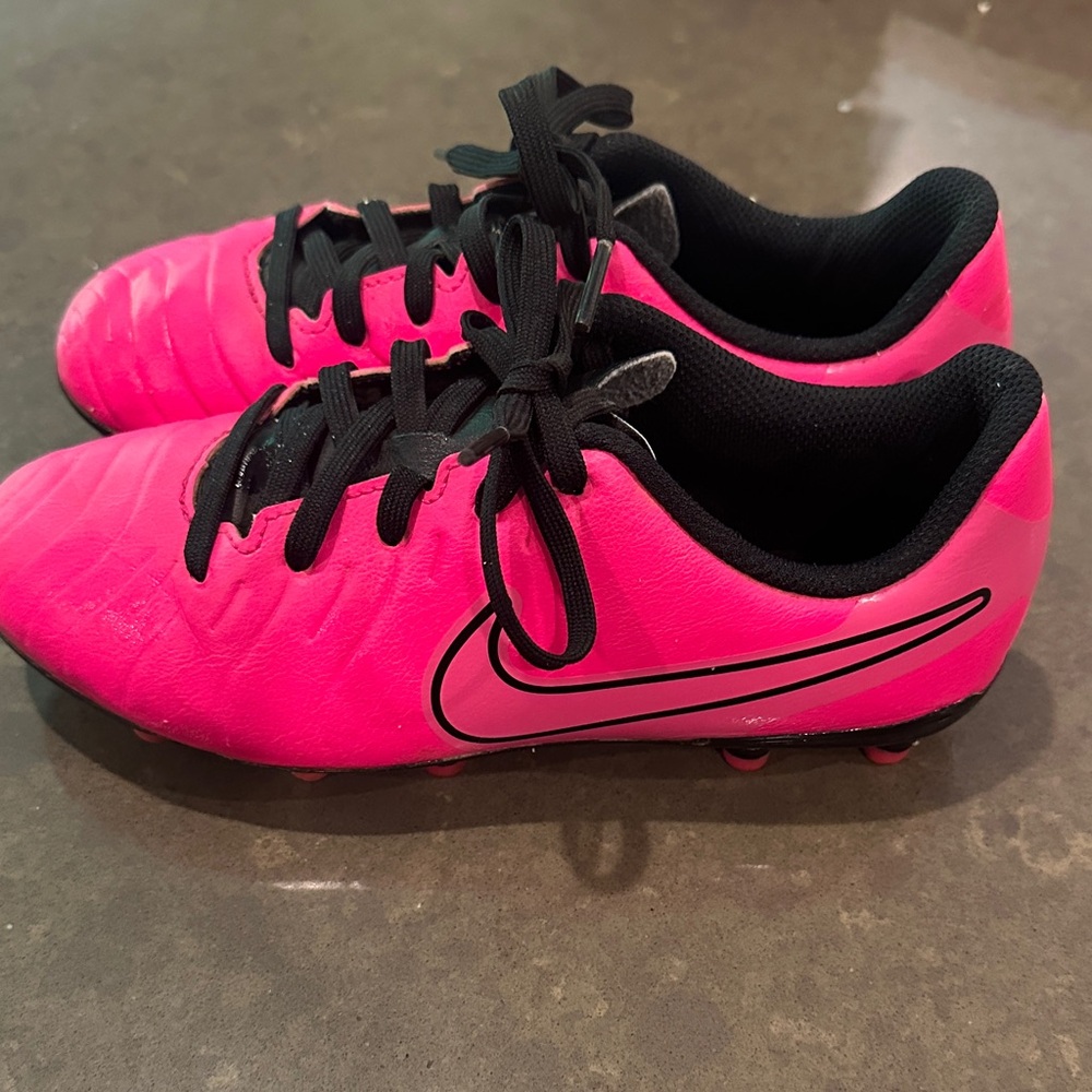 Nike Hot Pink and Black Soccer Cleats